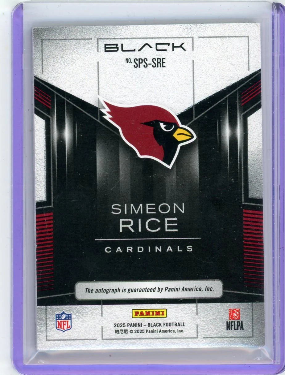 Simeon Rice 2025 Panini Black Spotlight Signatures Citrine #'d 04/25