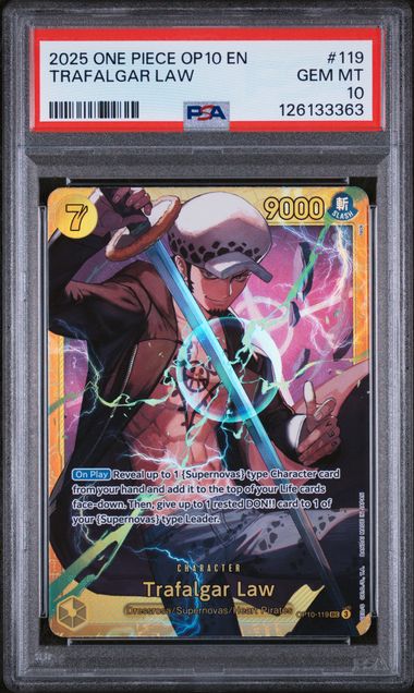 Trafalgar Law 2025 One Piece OP-10 Secret Rare #OP10-119 PSA 10