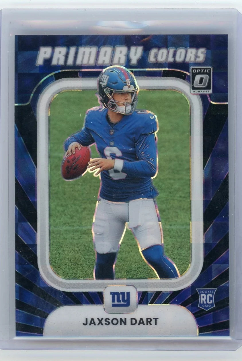 Jaxson Dart 2025 Panini Donruss Optic Primary Colors Black Pandora RC #'d 087/149