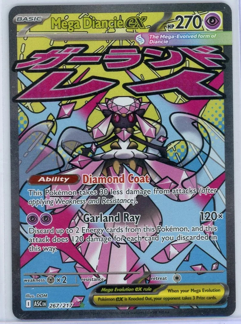 Mega Diancie ex Pokémon Ascended Heroes Attack Rare #267/217