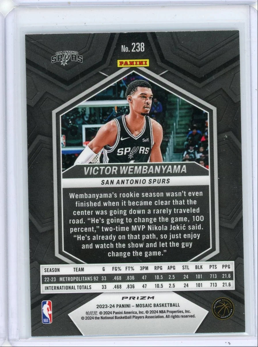 Victor Wembanyama 2023-24 Panini Mosaic Mosaic rookie card