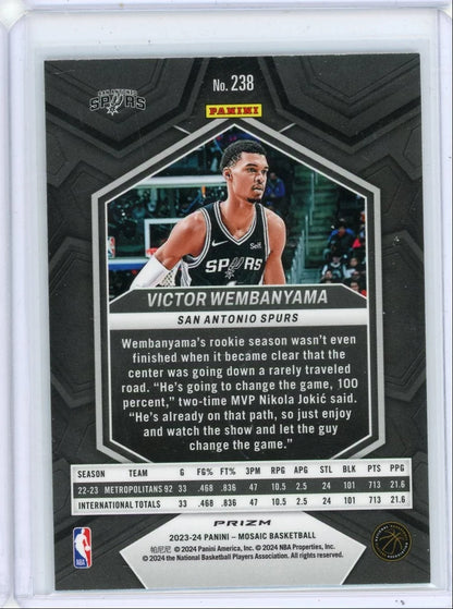 Victor Wembanyama 2023-24 Panini Mosaic Mosaic rookie card