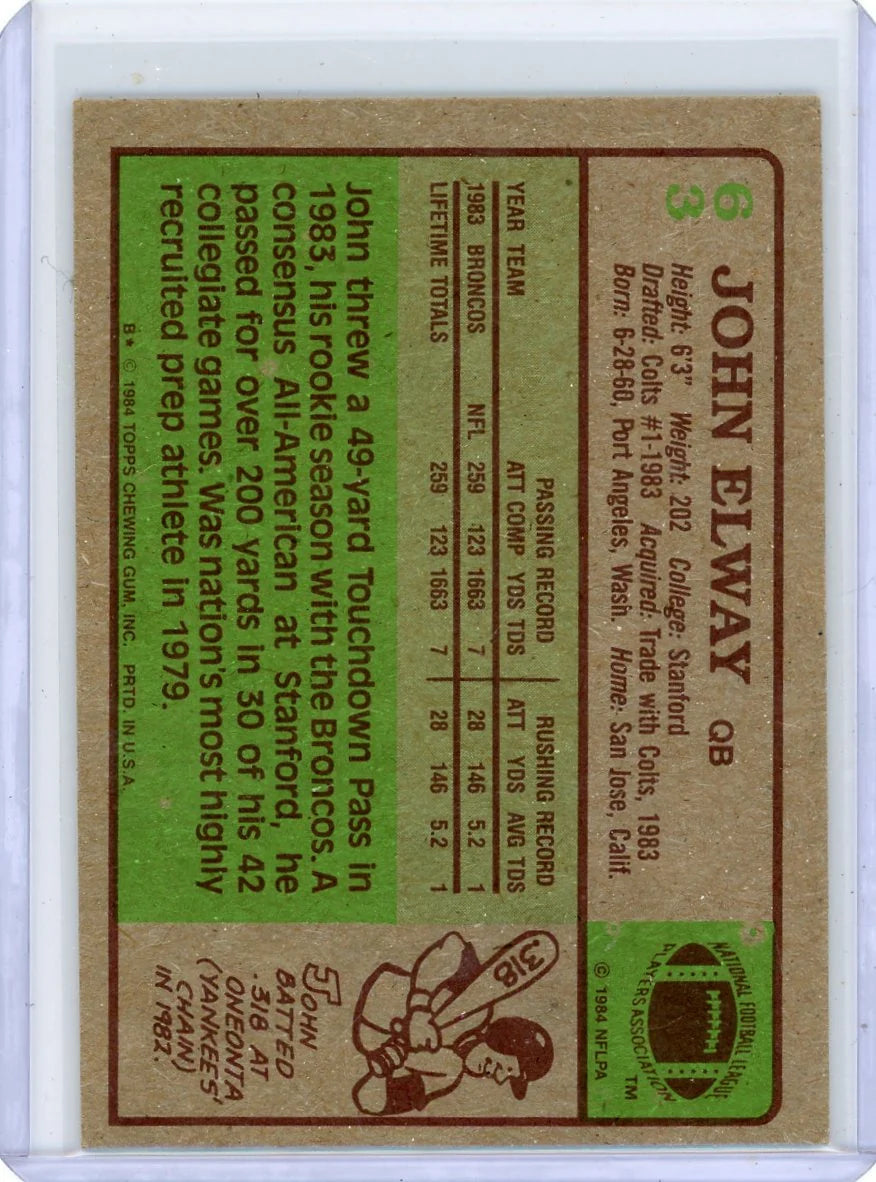 John Elway 1984 Topps RC #63