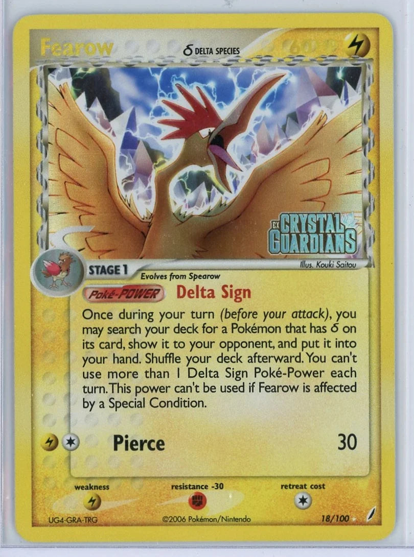 Fearow Pokémon ex Crystal Guardians Delta Species Reverse Holo #18/100 (DMG)