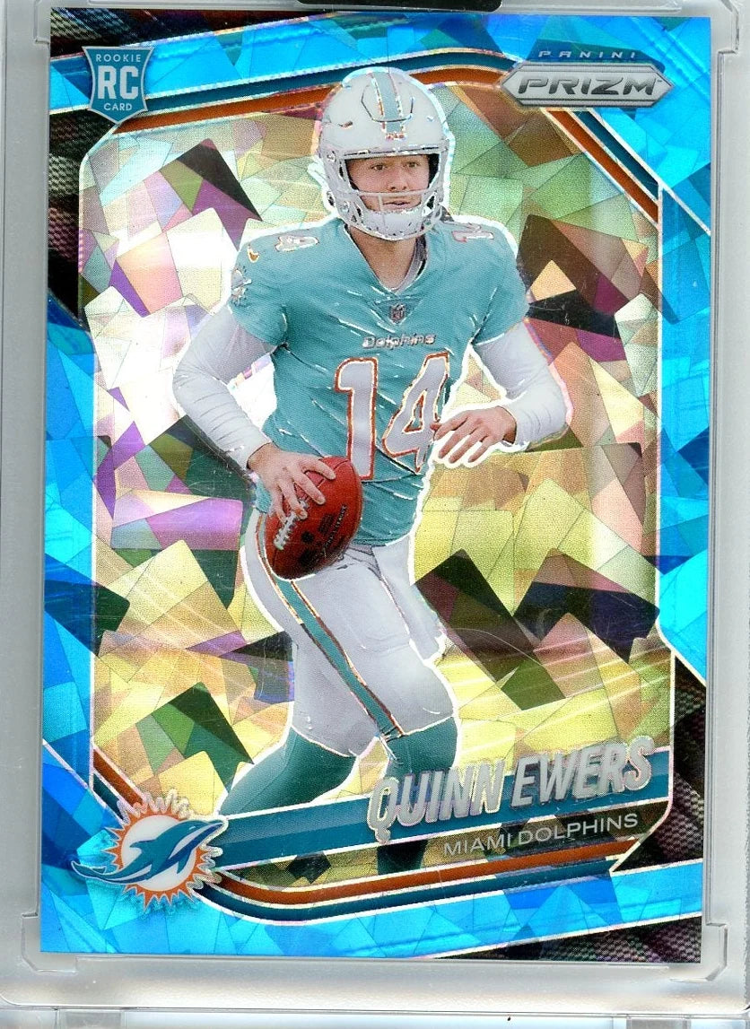 Quinn Ewers 2025 Panini Prizm Blue Cracked Ice Rookie Card #'d 72/99