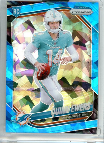 Quinn Ewers 2025 Panini Prizm Blue Cracked Ice Rookie Card #'d 72/99
