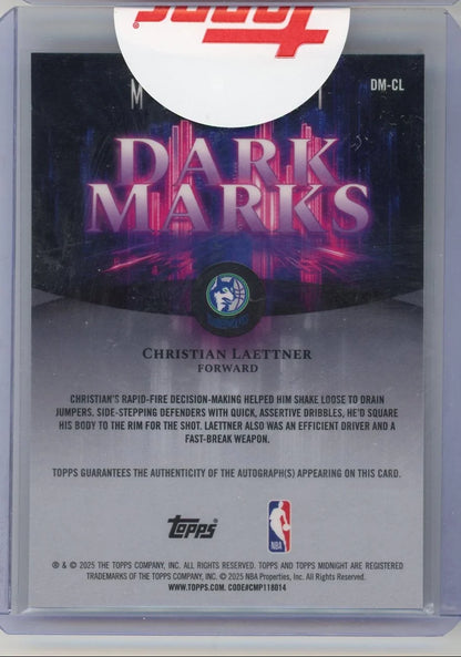Christian Laettner Topps Midnight Dark Marks Autograph #d 03/35