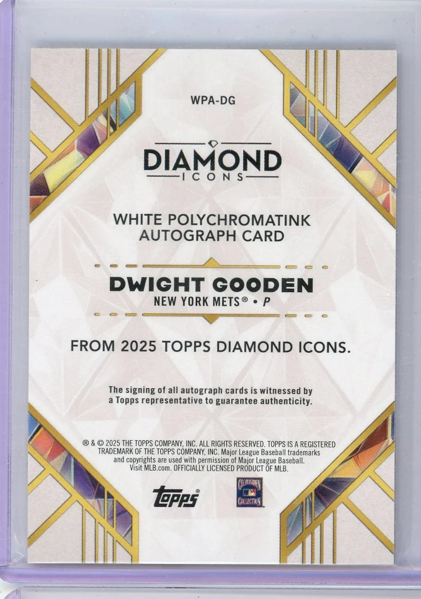 Dwight Gooden 2025 Topps Diamond Icons autograph #'d 01/15
