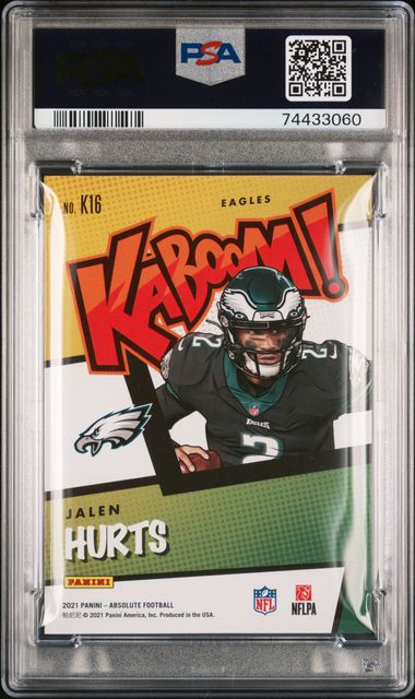 Jalen Hurts 2021 Panini Absolute Kaboom! (vertical) PSA 9