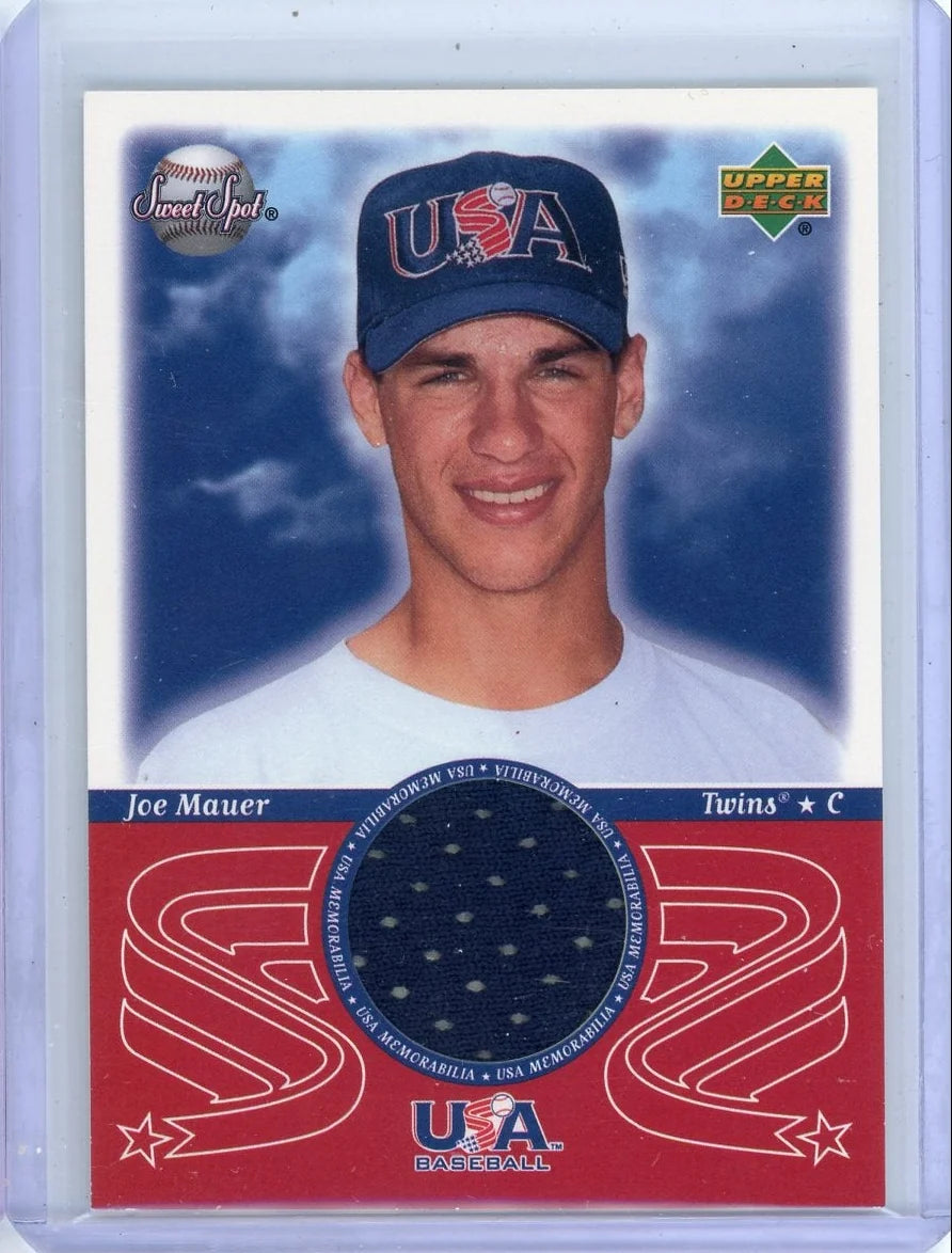 Joe Mauer 2002 Upper Deck Sweet Spot Team USA Jersey Relic