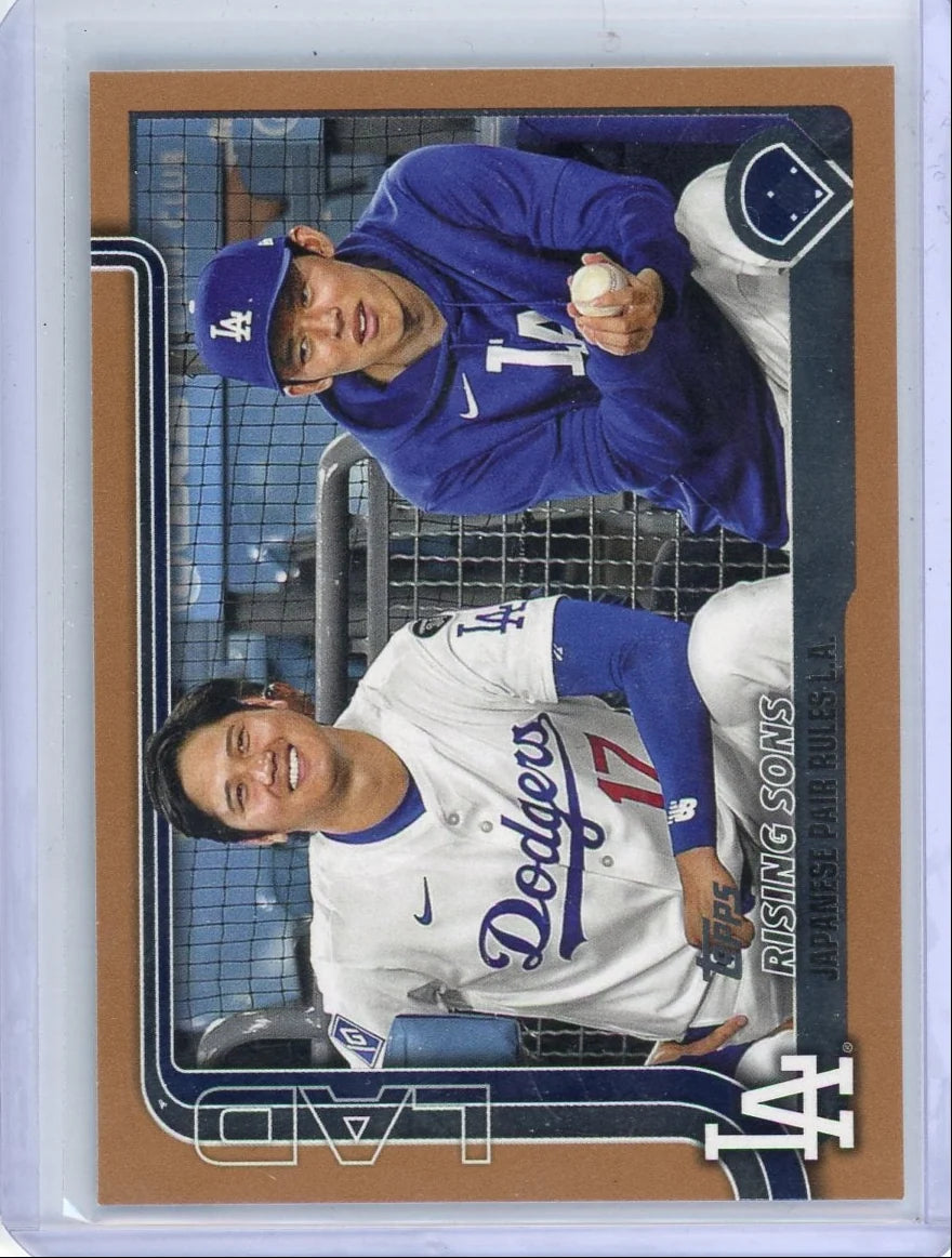 Rising Sons (Shohei Ohtani/Roki Sasaki) 2025 Topps Update gold #'d 0519/2025