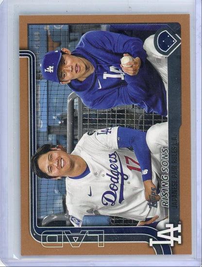 Rising Sons (Shohei Ohtani/Roki Sasaki) 2025 Topps Update gold #'d 0519/2025