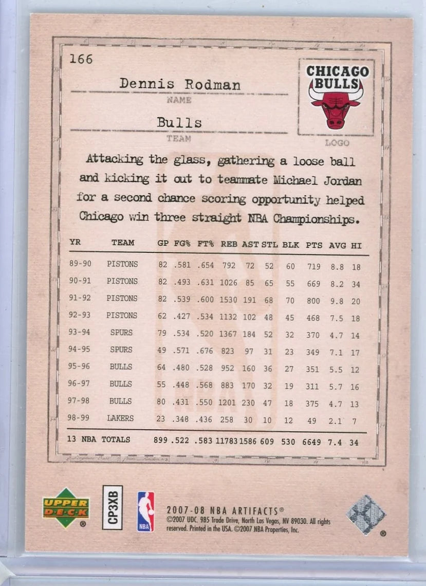 Dennis Rodman 2007-08 Upper Deck Artifacts Legendary Legacies red #'d 01/50