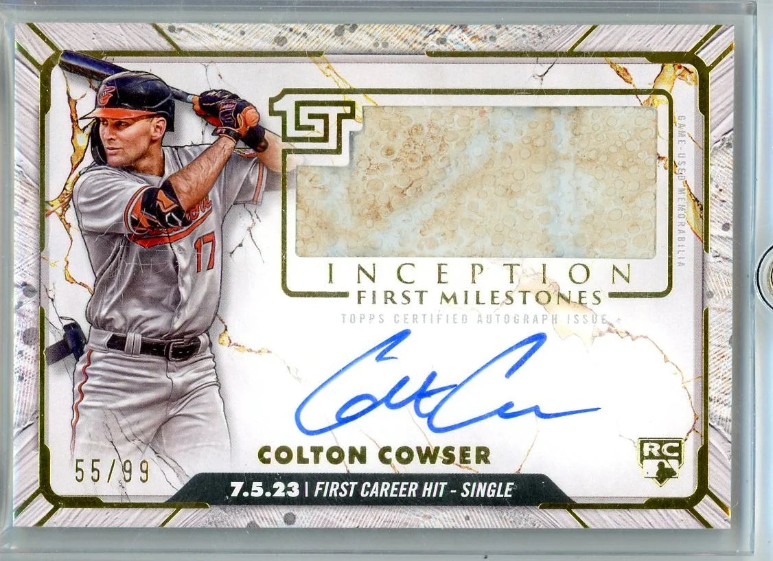 Colton Cowser 2024 Topps Inception First Milestones RPA #'d 61/99