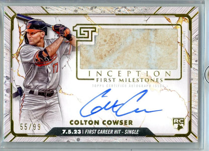 Colton Cowser 2024 Topps Inception First Milestones RPA #'d 61/99