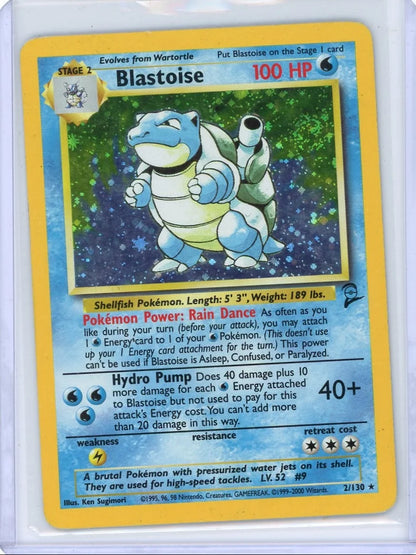 Blastoise 1999 Pokémon Base Set 2 Holo #2/102 DMG