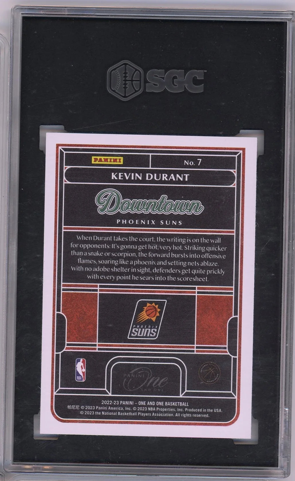 Kevin Durant 2022 Panini One & One Downtown SSP SGC 9.5