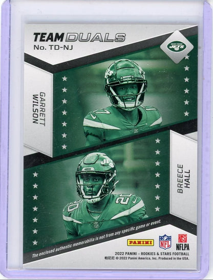 Garrett Wilson / Breece Hall 2022 Panini Rookies & Stars Team Duals #'d 058/249