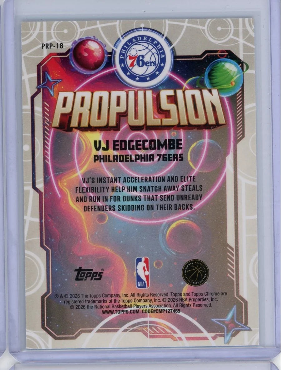 VJ Edgecombe 2026 Topps Chrome Propulsion Rookie Card #PRP-18