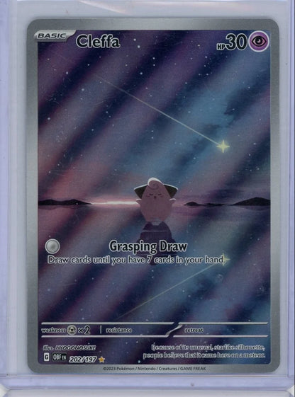 Cleffa Pokémon Obsidian Flames Illustration Rare #202/197