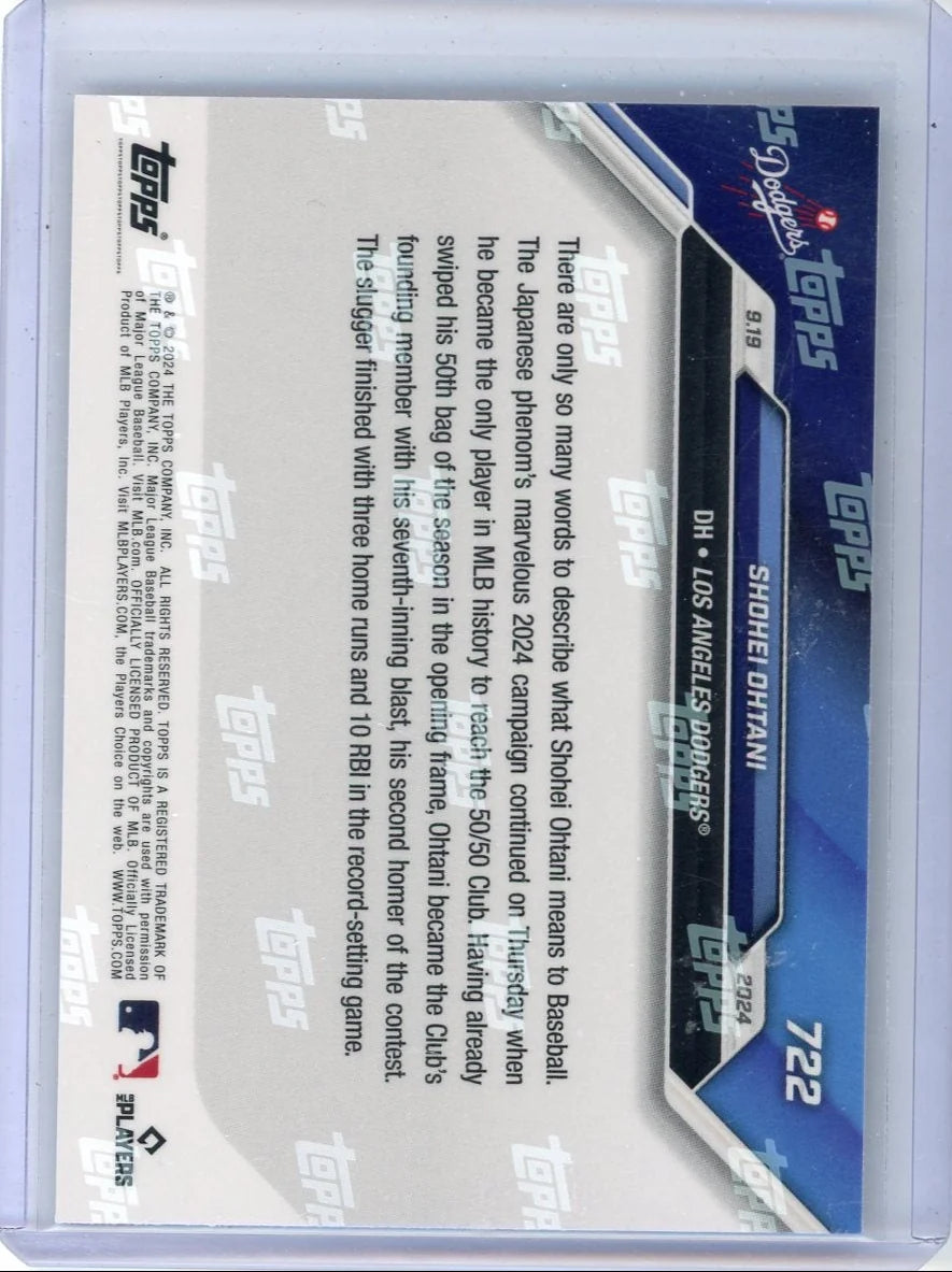 Shohei Ohtani 2024 Topps NOW 'Becomes 1st 50/50 Player in MLB History' #722