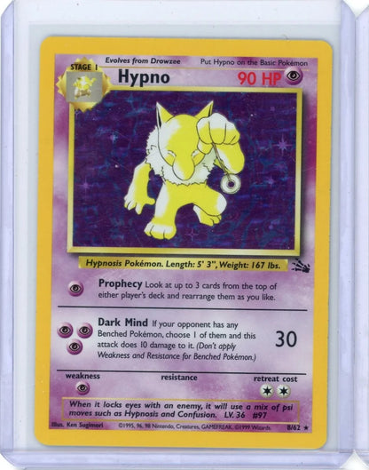 Hypno Pokémon Fossil Holo #8/62