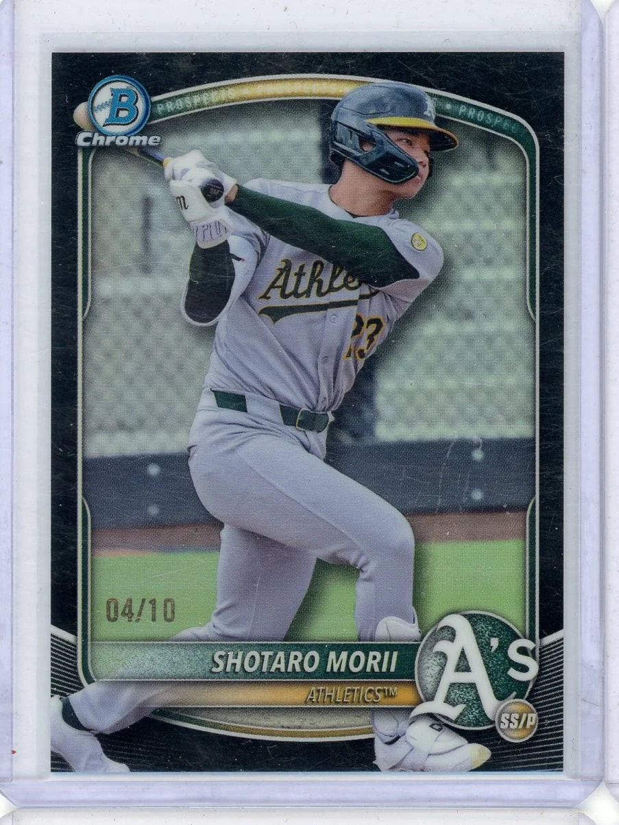 Shotaro Morii 2025 Bowman Draft Chrome black ref. #'d 04/10
