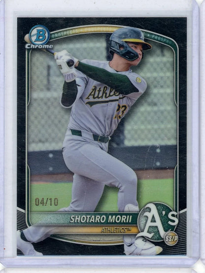 Shotaro Morii 2025 Bowman Draft Chrome black ref. #'d 04/10