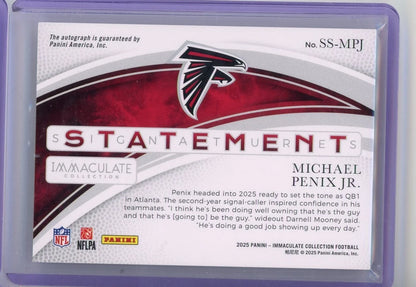 Michael Penix Jr. 2025 Panini Immaculate Statement Auto #'d 26/49