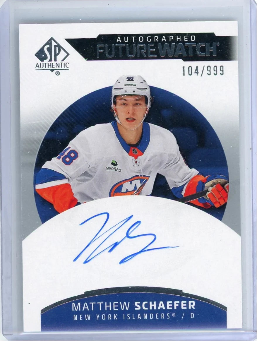 Matthew Schaefer 2025-26 SP Authentic Autographed Future Watch  #'d 104/999