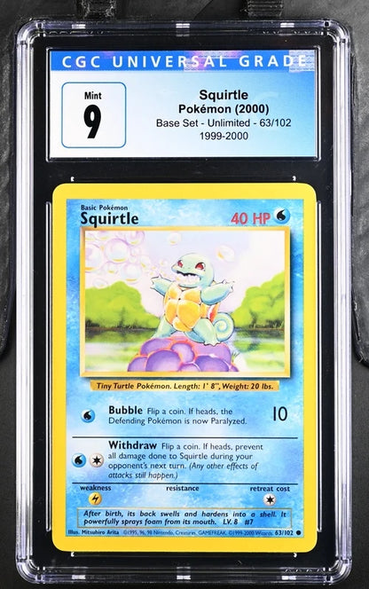 Squirtle Pokémon Base Set Unlimited #63/102 CGC 9