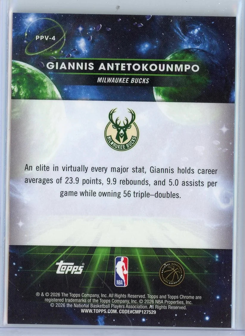 Giannis Antetokounmpo 2025 Topps Cosmic Chrome Planetary Pursuit Venus