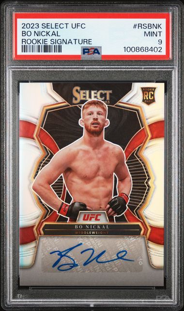 Bo Nickal 2023 Panini Select Autograph Silver Prizm PSA 9