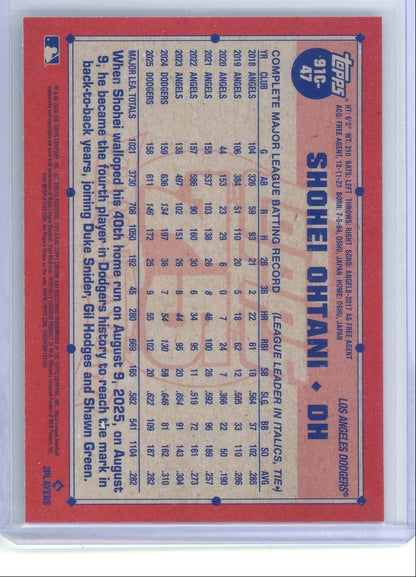 Shohei Ohtani 2025-26 Topps Chrome 75 Years of Baseball Mojo Refractor