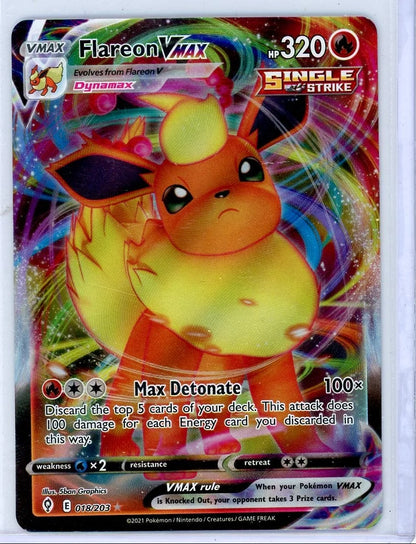 Flareon Vmax Pokémon Evolving Skies Ultra-Rare #018/203