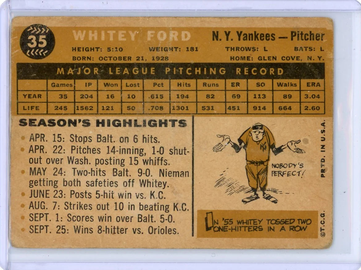 Whitey Ford 1960 Topps Baseball #35