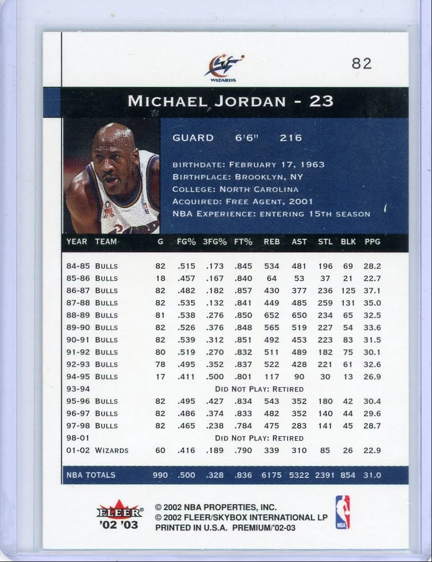 Michael Jordan 2002-03 Fleer Premium #82