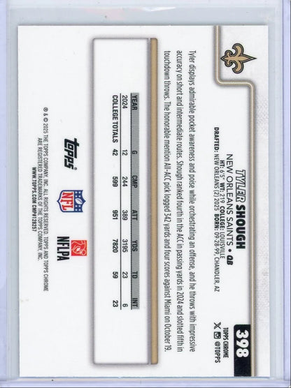 Tyler Shough 2025 Topps Chrome RWB ref. RC