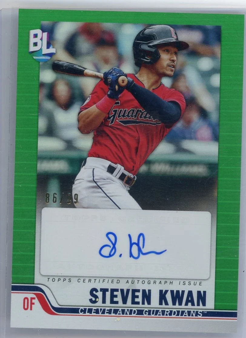 Steven Kwan 2023 Topps Big League autograph green #'d 86/99
