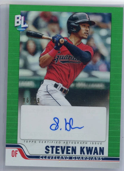 Steven Kwan 2023 Topps Big League autograph green #'d 86/99