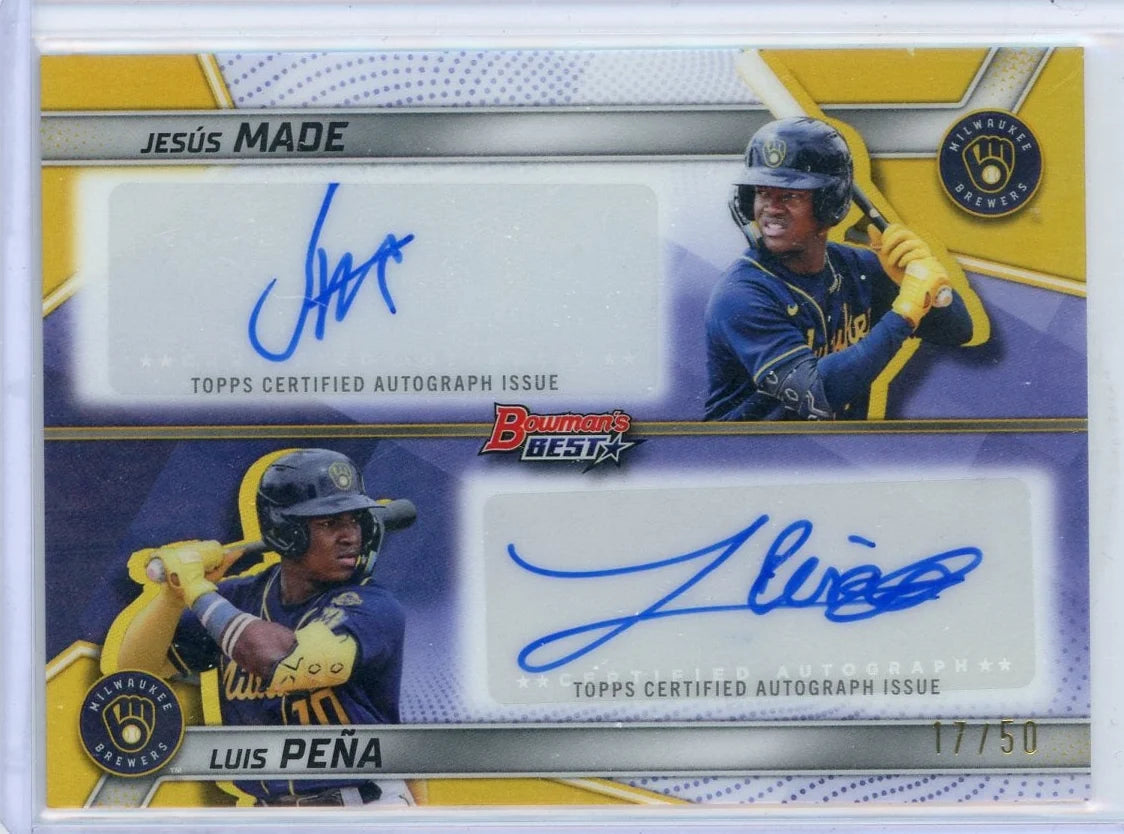 Jesus Made & Luis Pena 2025 Bowman's Best Dual Autograph #'d /50