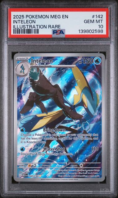 Inteleon 2025 Pokemon Mega Evolution Illustration rare #142/132 PSA 10