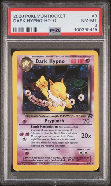 Dark Hypno 2000 Pokémon Rocket #9/82 PSA 8
