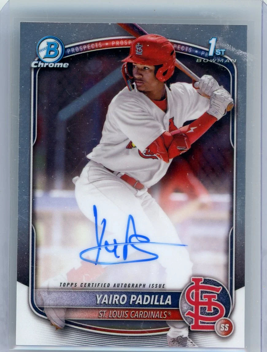 Yairo Padilla 2025 Bowman Chrome Prospects 1st Bowman Auto