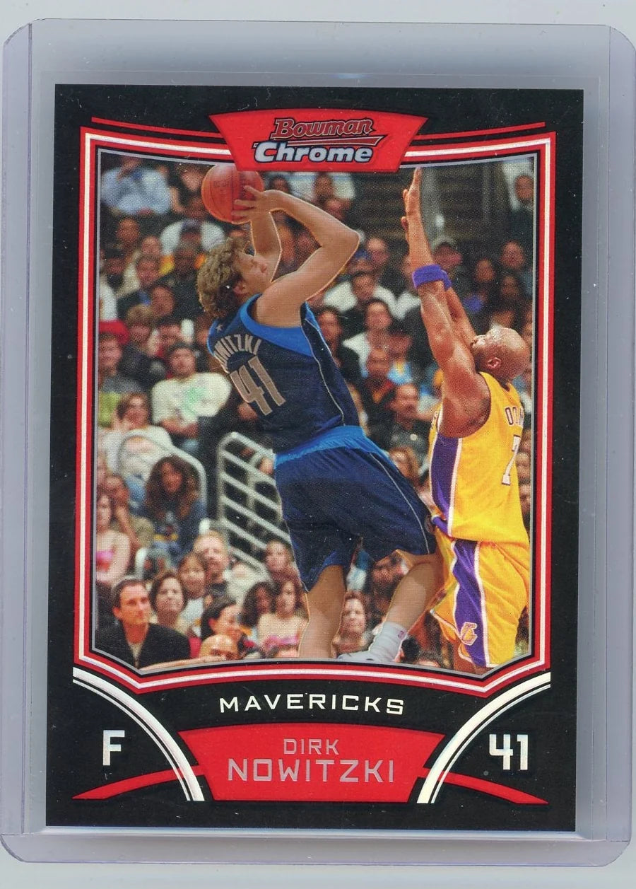 Dirk Nowitzki 2008 Bowman Chrome Refractor #'d 381/499