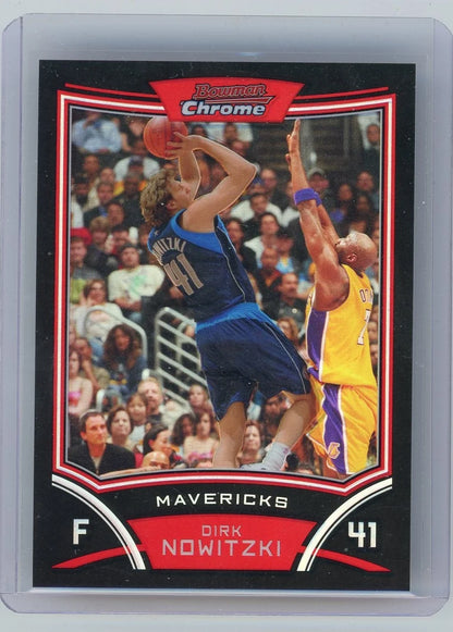 Dirk Nowitzki 2008 Bowman Chrome Refractor #'d 381/499