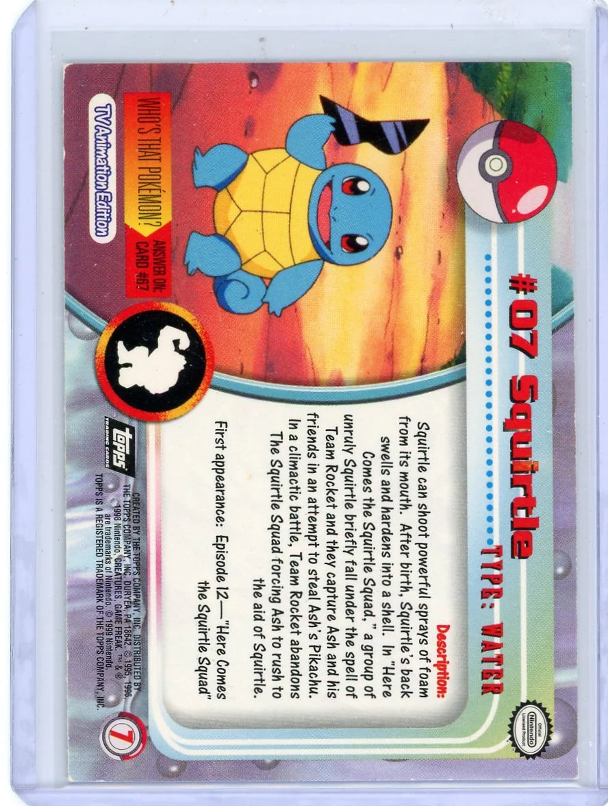 Squirtle 2000 Topps Pokémon TV #07