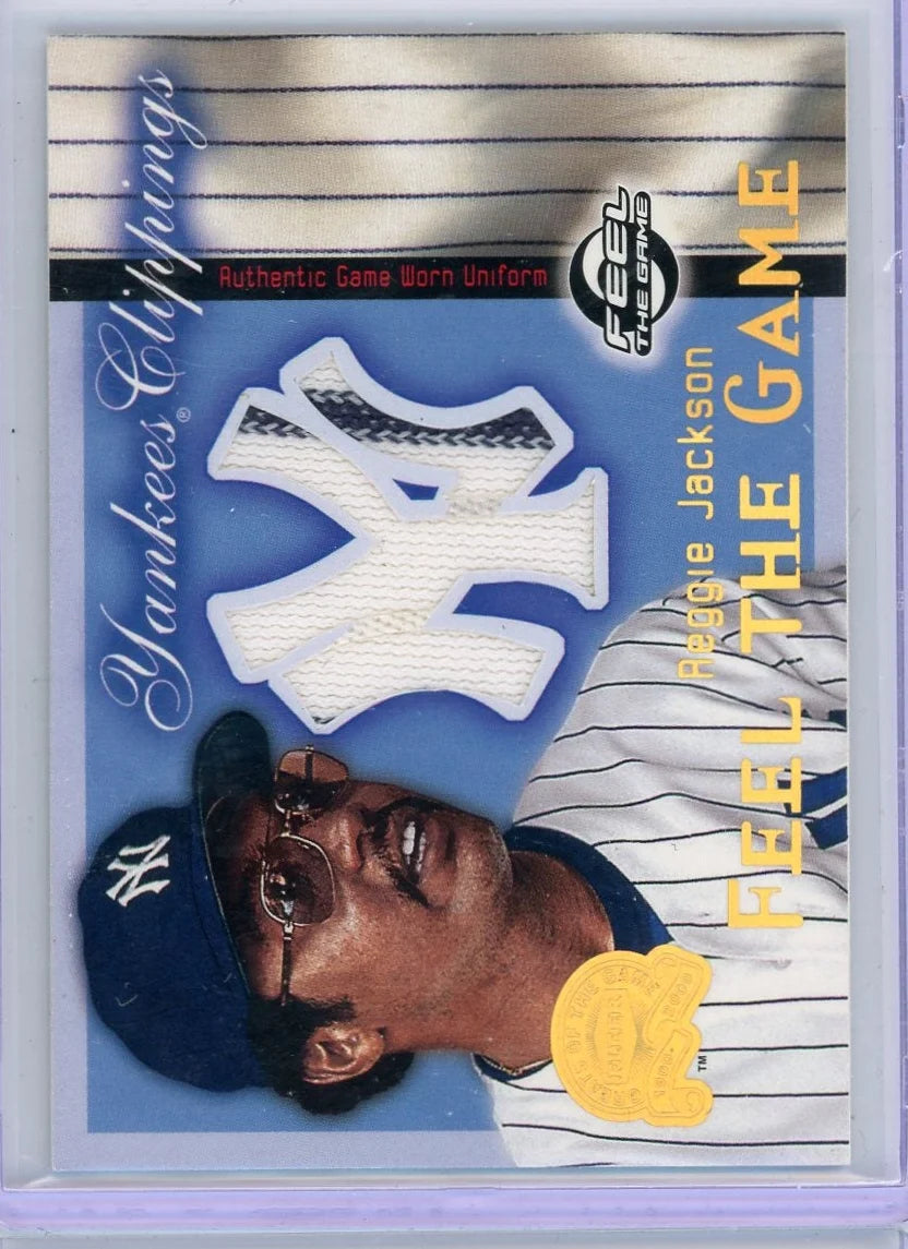 Reggie Jackson 2000 Fleer Feel The Game Yankees Clippings Relic