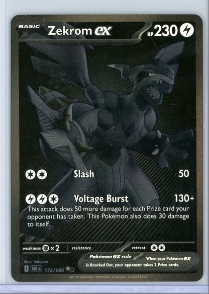 Zekrom ex Pokémon Black Bolt Black & White Rare #172/086
