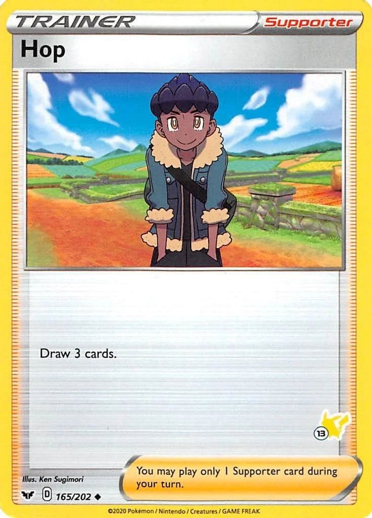 Hop - 165/202 (#13 Pikachu Stamped) (165/202) (Battle Academy 2022) (BA22)